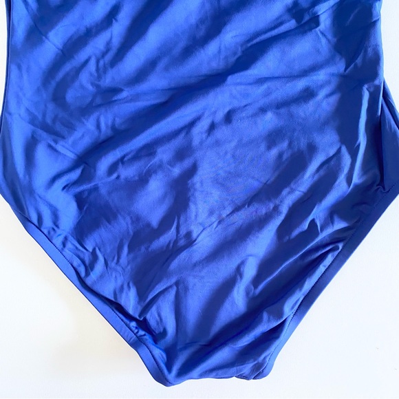 NEW Disney Parks Minnie Mouse One Piece Swimsuit in blue/white -Size Medium - Picture 6 of 10